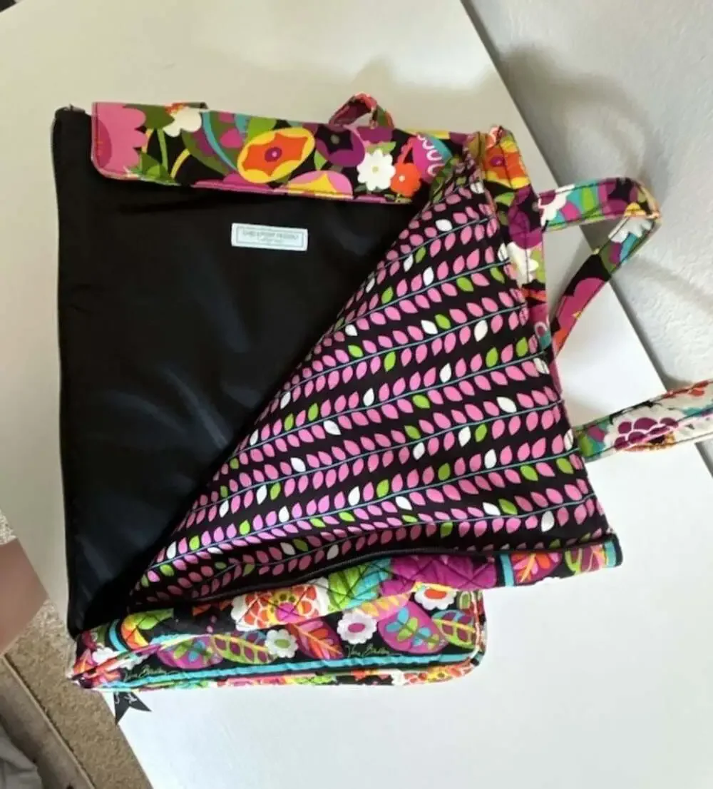 Vera Bradley Quilted Va Va Bloom Pattern Laptop Tote Bag